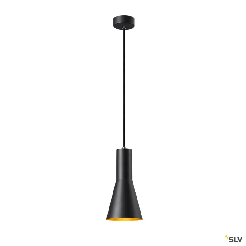PHELIA 10, suspension intérieure, Ø 13 cm, noir/doré, E27, 23W max