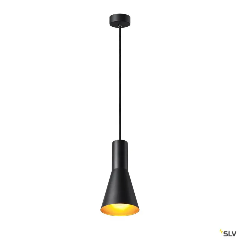 PHELIA 10, suspension intérieure, Ø 13 cm, noir/doré, E27, 23W max