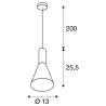 PHELIA 10, suspension intérieure, Ø 13 cm, noir/doré, E27, 23W max