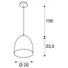 PARA CONE 20, suspension intérieure, Ø 20 cm, cuivre, E27, 60W max