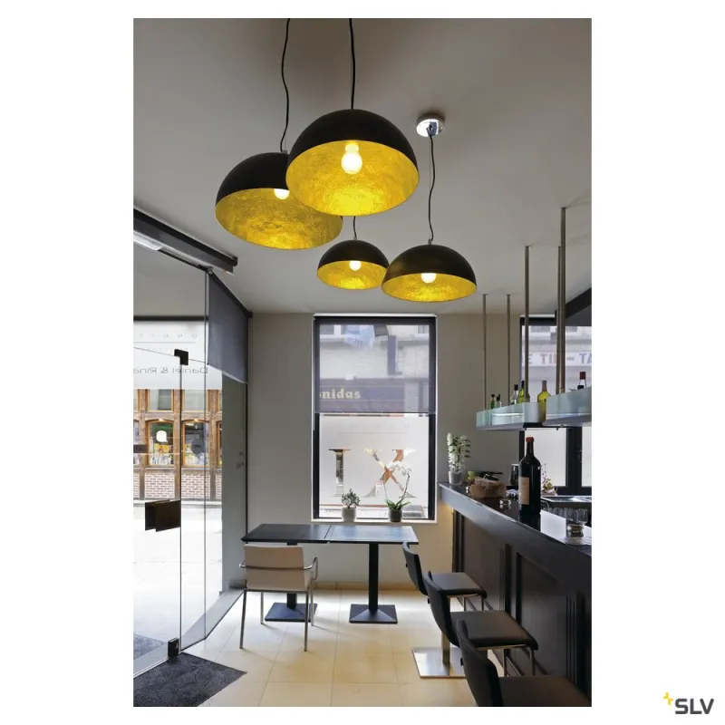 FORCHINI 50, suspension intérieure, Ø 50 cm, noir/or, E27, 40W max