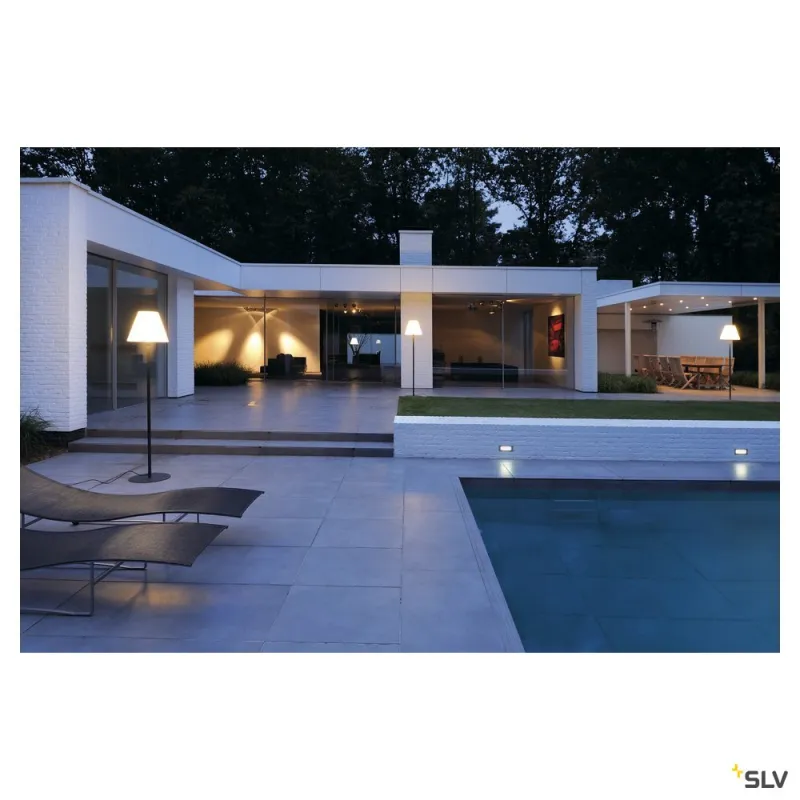 ADEGAN, lampadaire extérieur, anthracite/blanc, E27, 24W max, IP54