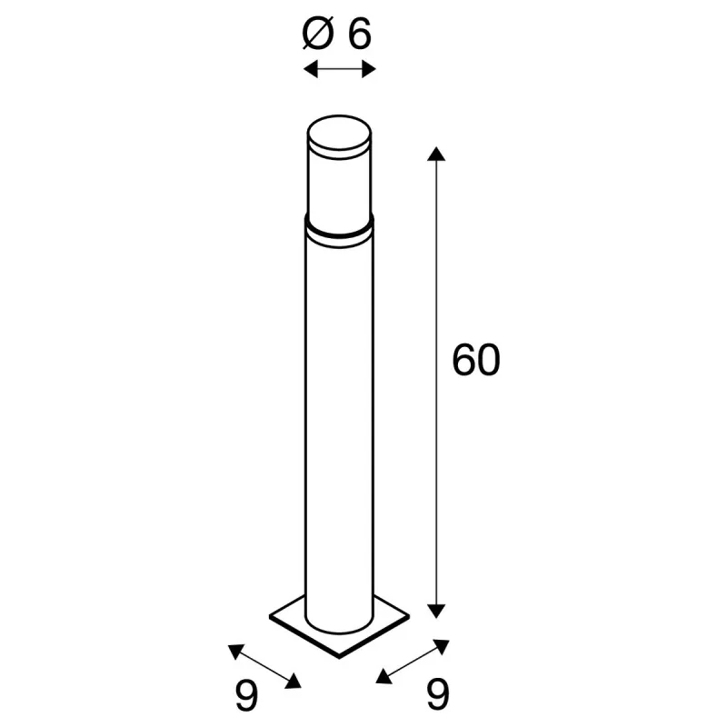 TRUST 60, borne extérieure, inox, LED, 8,6W, 3000K, IP55, inox 316
