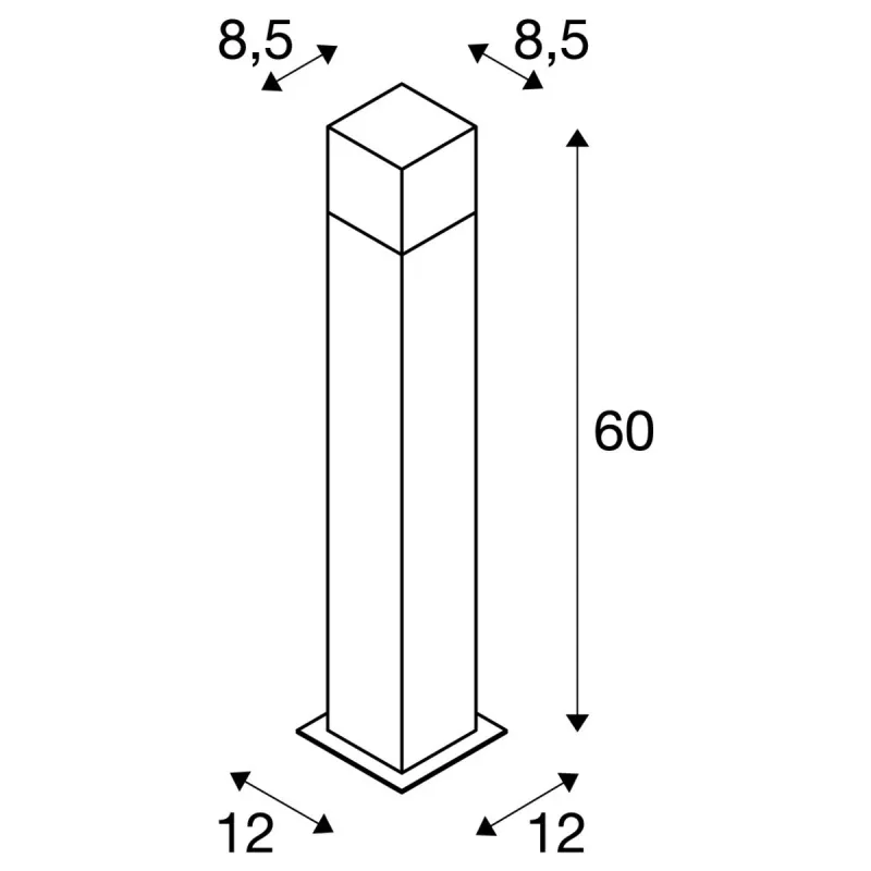 GRAFIT 60, borne extérieure, carré, anthracite, E27, 11W max, IP44