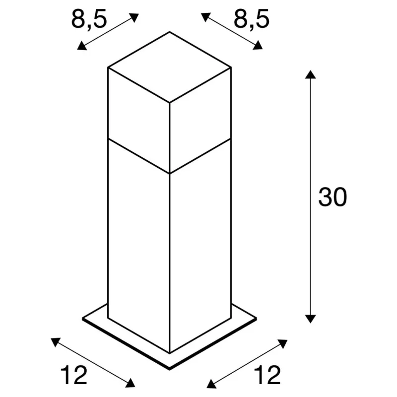 GRAFIT 30, borne extérieure, carré, anthracite, E27, 11W max, IP44