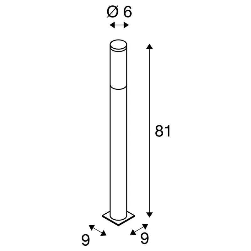 BIG NAILS 80, borne extérieure, inox, E27, 15W max, IP44, inox 304