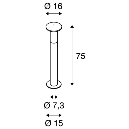 ALPA MUSHROOM 75, borne extérieure, anthracite, E27, 24W max, IP55