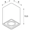 PLASTRA, plafonnier intérieur, blanc, GU10/QPAR51, 35W max, plâtre