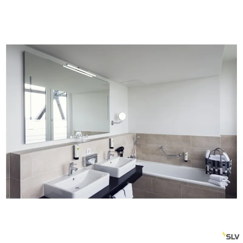 GLENOS 60, luminaire de miroir profilé, gris, SMD LED 12,6W, 3000K