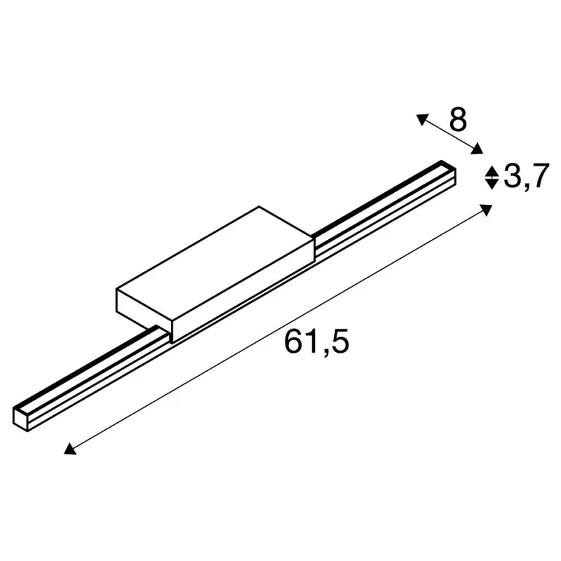 GLENOS 60, luminaire de miroir profilé, gris, SMD LED 12,6W, 3000K