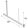 Q-LINE®, suspension intérieure, 2m, noir, LED, 93W, 3000K, variable