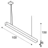 Q-LINE®, suspension intérieure, 1m, noir, LED, 46W, 4000K, variable