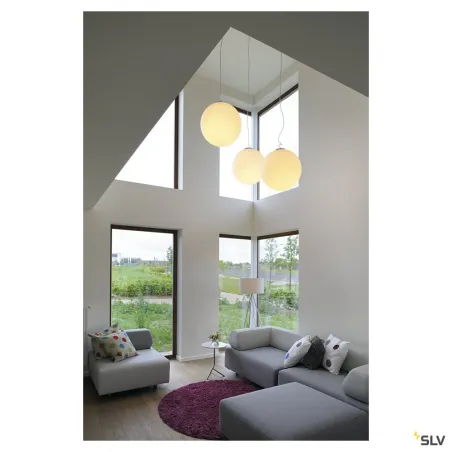 ROTOBALL 50, suspension intérieure, blanc/gris argent, E27, 24W max