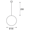 ROTOBALL 50, suspension intérieure, blanc/gris argent, E27, 24W max