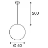 ROTOBALL 40, suspension intérieure, blanc/gris argent, E27, 24W max