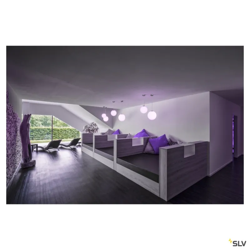 ROTOBALL 25, suspension intérieure, blanc/gris argent, E27, 24W max