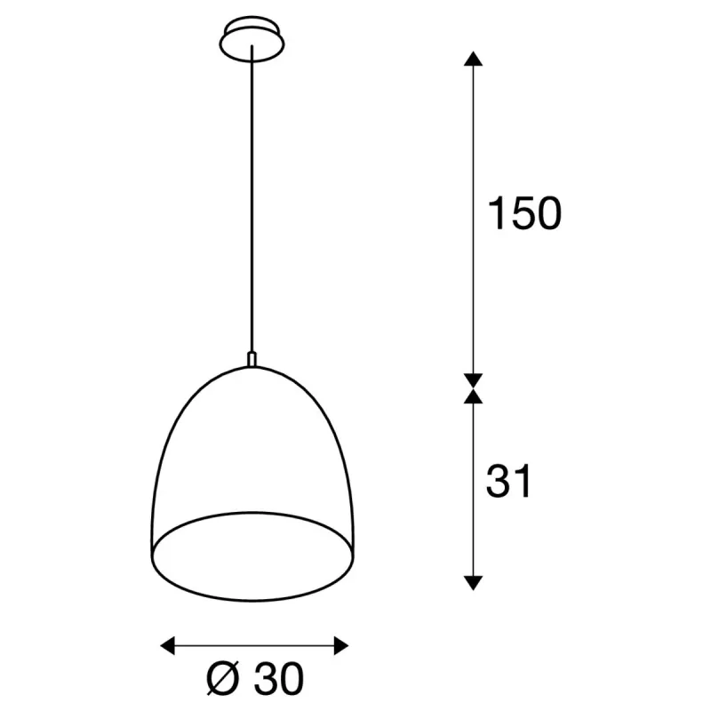 PARA CONE 30, suspension intérieure, Ø 30 cm, noir/or, E27, 60W max