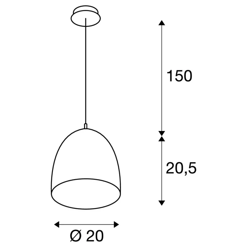 PARA CONE 20, suspension intérieure, Ø 20 cm, noir/or, E27, 60W max