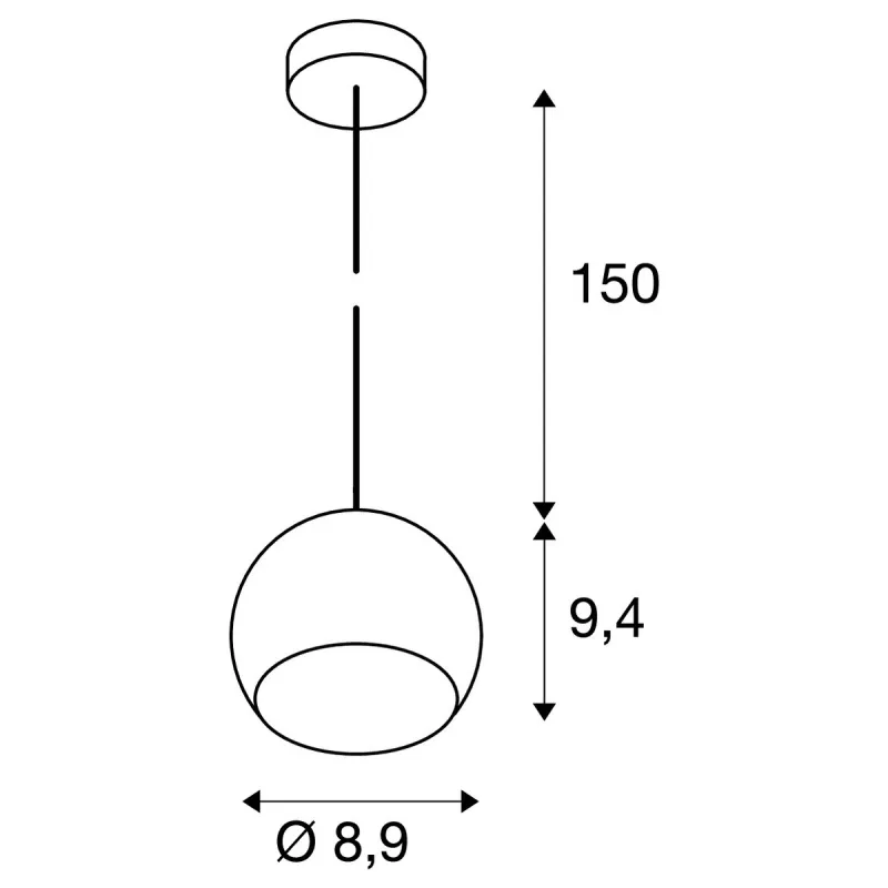 LIGHT EYE® 90, suspension intérieure, noir, GU10/QPAR51 LED, 6W max
