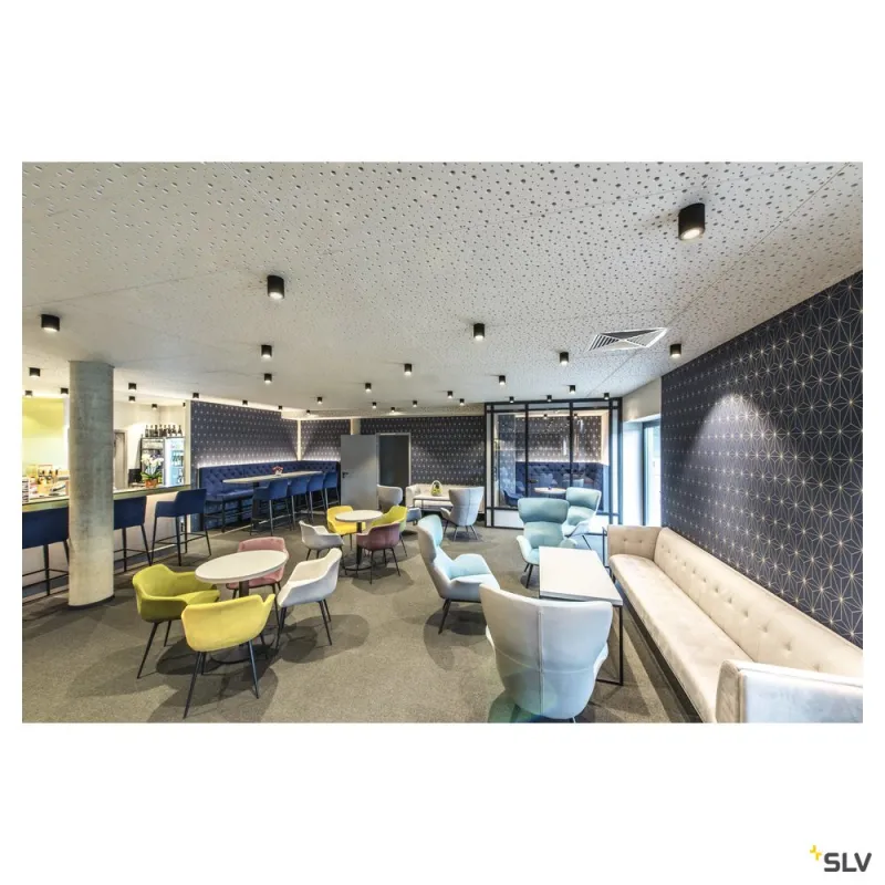 TRILEDO, plafonnier intérieur, simple, rond, noir, LED, 8,1W, 3000K