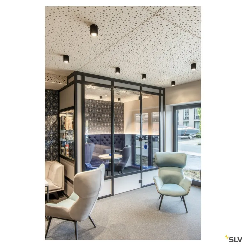 TRILEDO, plafonnier intérieur, simple, rond, noir, LED, 8,1W, 3000K