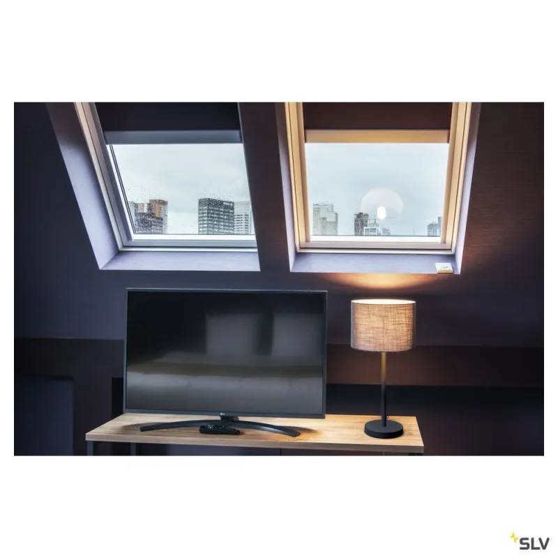 FENDA, lampe à poser intérieure, noir, E27, 60W max, sans abat-jour