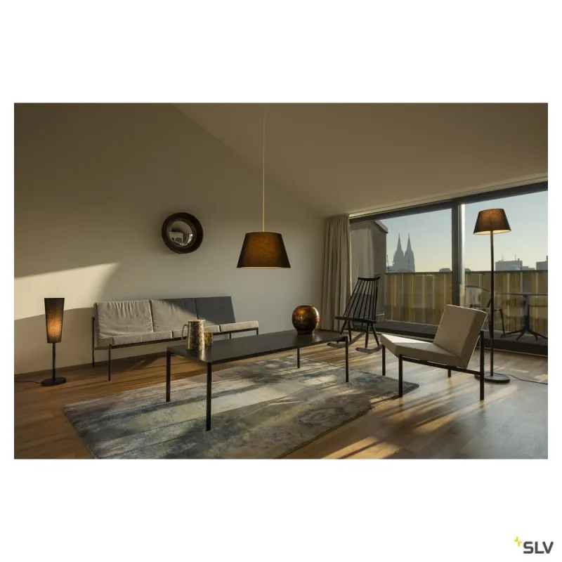 FENDA, lampe à poser intérieure, noir, E27, 60W max, sans abat-jour