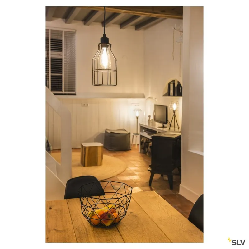 FENDA, lampe à poser intérieure, noir, E27, 60W max, sans abat-jour