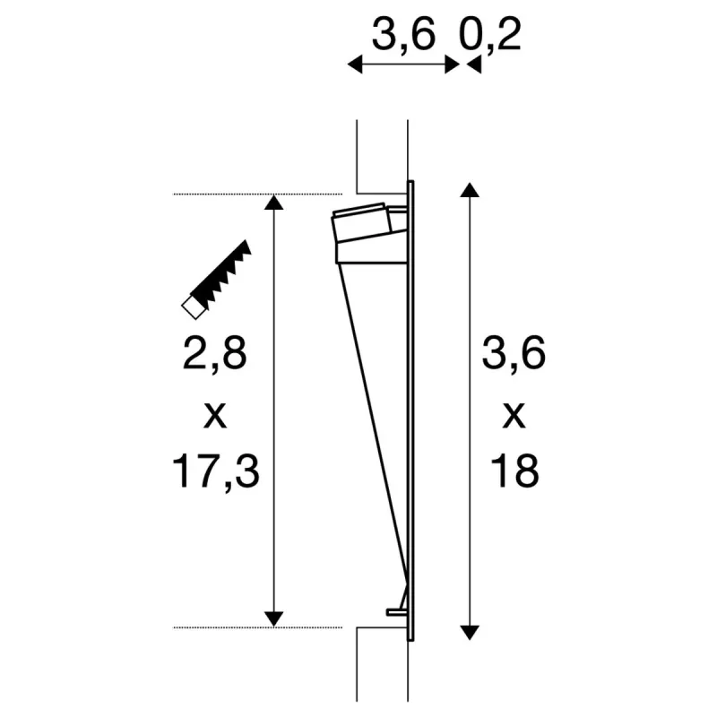 NOTAPO, encastré mural intérieur, 18cm, blanc mat, LED, 2,2W, 3000K
