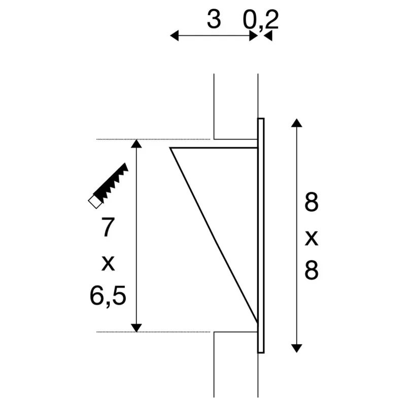 DOWNUNDER PUR 80, encastré mural intérieur, blanc, LED, 3,6W, 3000K