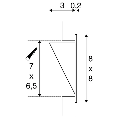 DOWNUNDER PUR 80, encastré mural intérieur, blanc, LED, 3,6W, 3000K