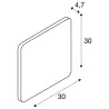 PLASTRA, applique intérieure, carré, blanc, LED, 11W, 3000K, plâtre