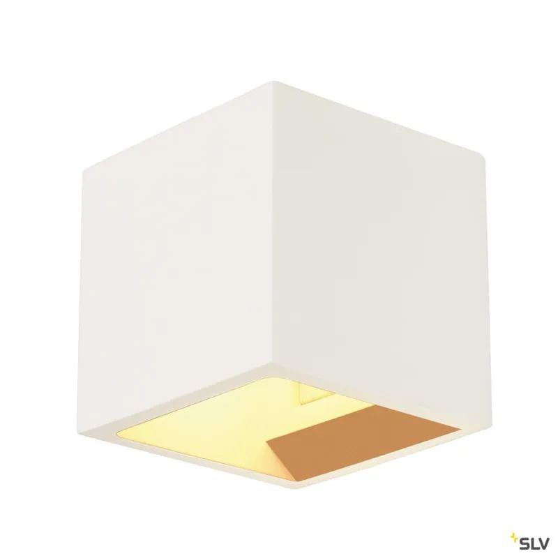 PLASTRA, applique intérieure, cube, blanc, G9/QT14, 42W max, plâtre