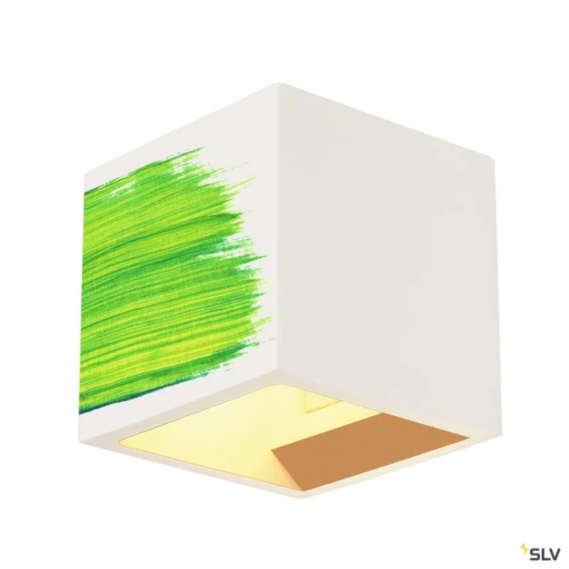 PLASTRA, applique intérieure, cube, blanc, G9/QT14, 42W max, plâtre