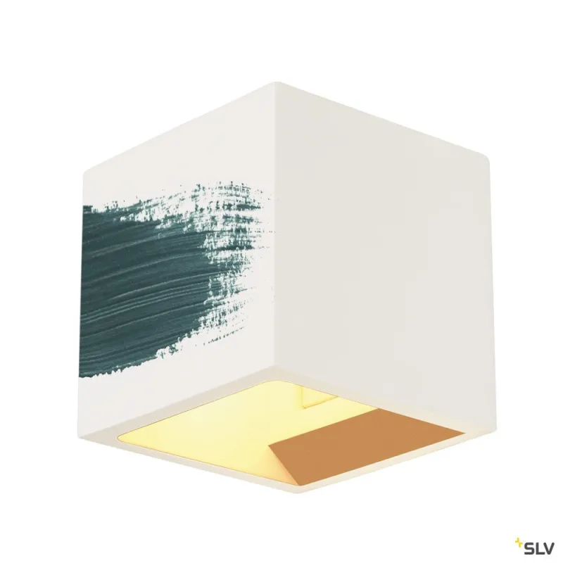 PLASTRA, applique intérieure, cube, blanc, G9/QT14, 42W max, plâtre