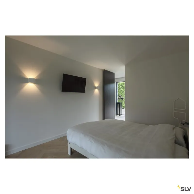 PLASTRA, applique intérieure, cube, blanc, G9/QT14, 42W max, plâtre