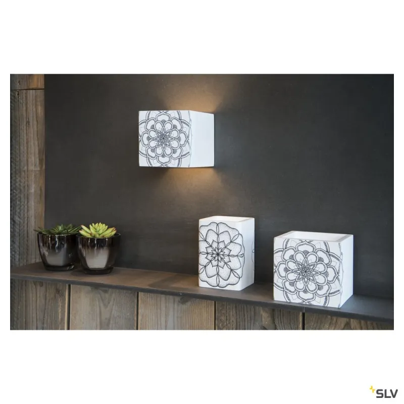 PLASTRA, applique intérieure, cube, blanc, G9/QT14, 42W max, plâtre