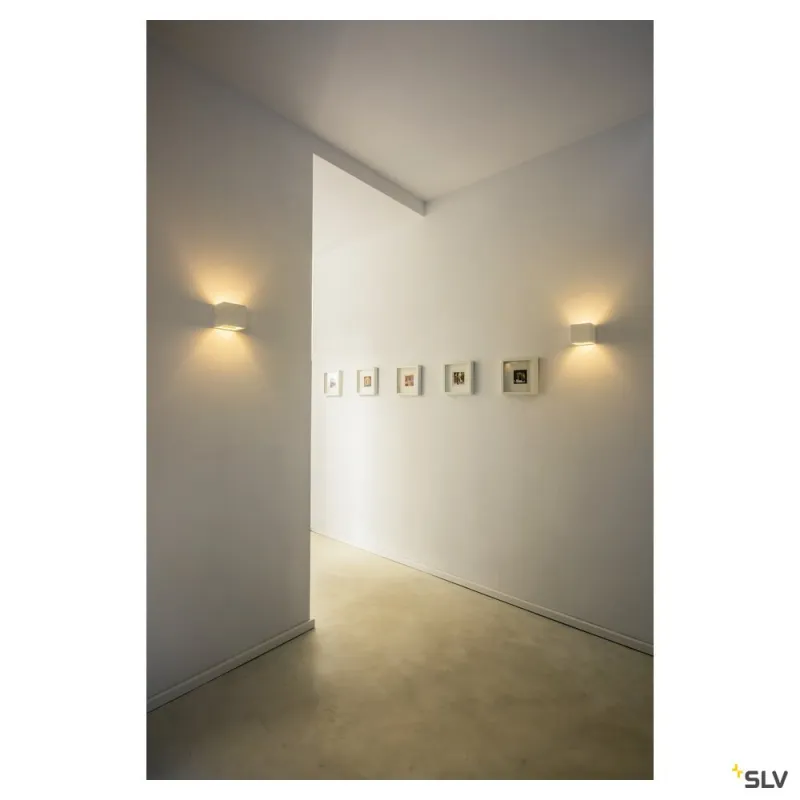 PLASTRA, applique intérieure, cube, blanc, G9/QT14, 42W max, plâtre