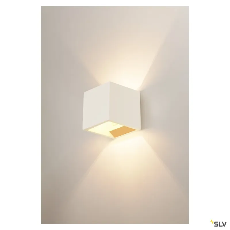 PLASTRA, applique intérieure, cube, blanc, G9/QT14, 42W max, plâtre