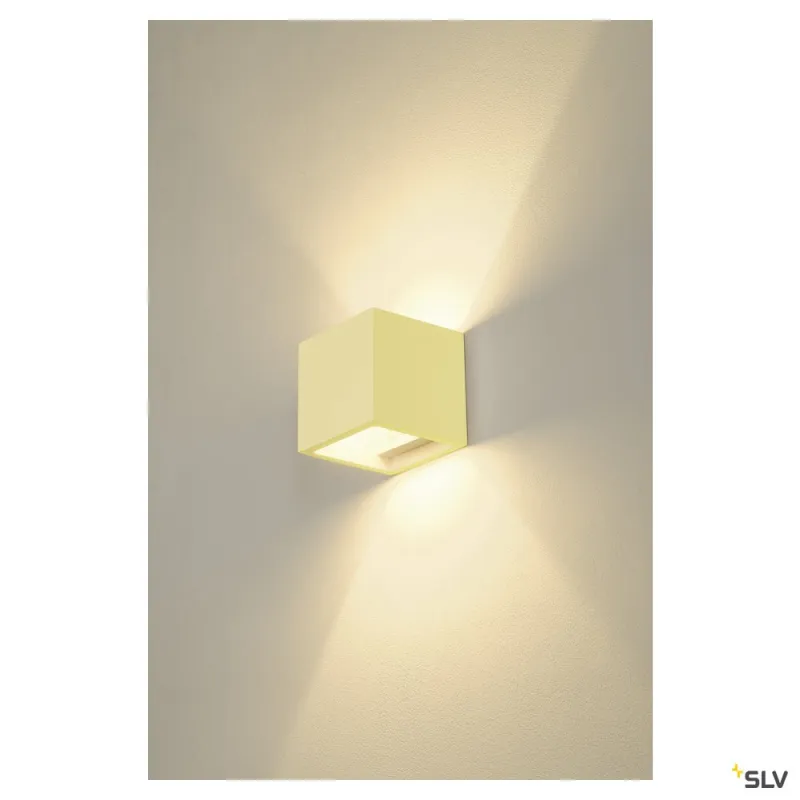 PLASTRA, applique intérieure, cube, blanc, G9/QT14, 42W max, plâtre