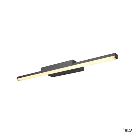 GLENOS 60, luminaire de miroir profilé, noir, SMD LED, 12,6W, 3000K