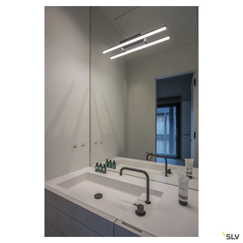 GLENOS 60, luminaire de miroir profilé, noir, SMD LED, 12,6W, 3000K