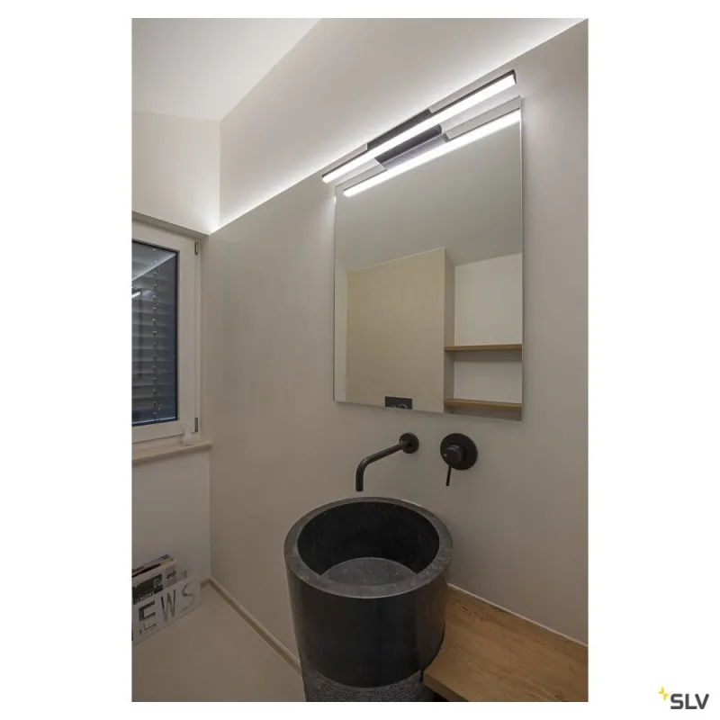 GLENOS 60, luminaire de miroir profilé, noir, SMD LED, 12,6W, 3000K