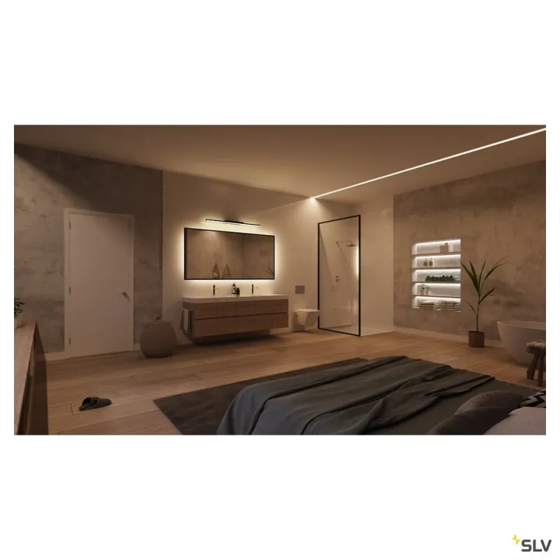 GLENOS 60, luminaire de miroir profilé, noir, SMD LED, 12,6W, 3000K