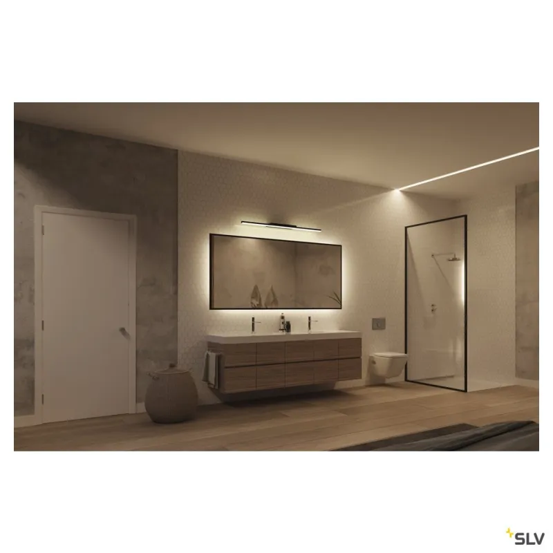 GLENOS 60, luminaire de miroir profilé, noir, SMD LED, 12,6W, 3000K