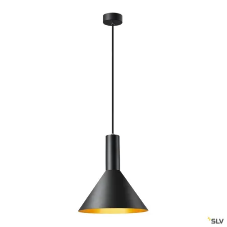 PHELIA 25, suspension intérieure, Ø 27,5 cm, noir/doré, E27, 23W max