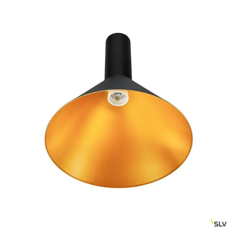 PHELIA 25, suspension intérieure, Ø 27,5 cm, noir/doré, E27, 23W max