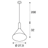 PHELIA 25, suspension intérieure, Ø 27,5 cm, noir/doré, E27, 23W max
