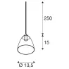 PARA CONE GL, suspension intérieure, noir/transparent, GU10, 25W max
