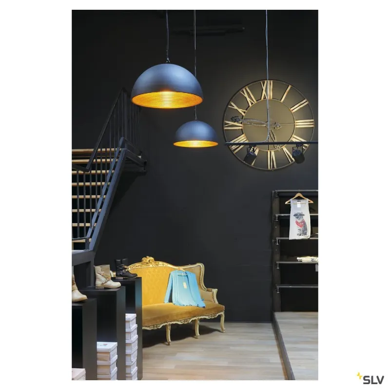 FORCHINI M 50, suspension intérieure, Ø 50 cm, noir/or, E27, 40W max